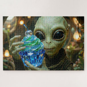Quebra-cabeça Alienígena Estelar em Cupcake Cristalino de Espaço
