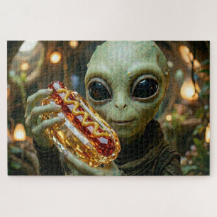 Quebra-cabeça Alienígena Extraterrestre com Cachorro Quente Cris
