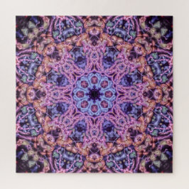 Quebra-cabeça Alienígena Psicodélico Roxo Caleidoscópico Mandala