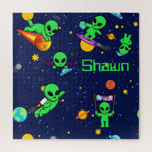 Quebra-cabeça Aliens Cute Personalizados no Espaço