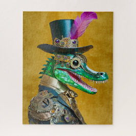 Quebra-cabeça Alligator Animal do Partido Steampunk do Mardi Gra