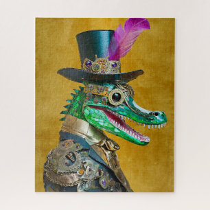 Quebra-cabeça Alligator Animal do Partido Steampunk do Mardi Gra