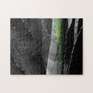 Quebra-cabeça Aloe - Foto de Arte Macrofina a Preto e Branco