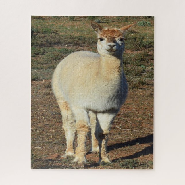 Quebra-cabeça Alpaca Branca Sorridente, (Vertical)