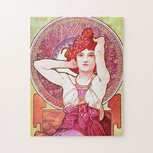 Quebra-cabeça Alphonse Mucha Ametyst Vintage Arte Nouveau