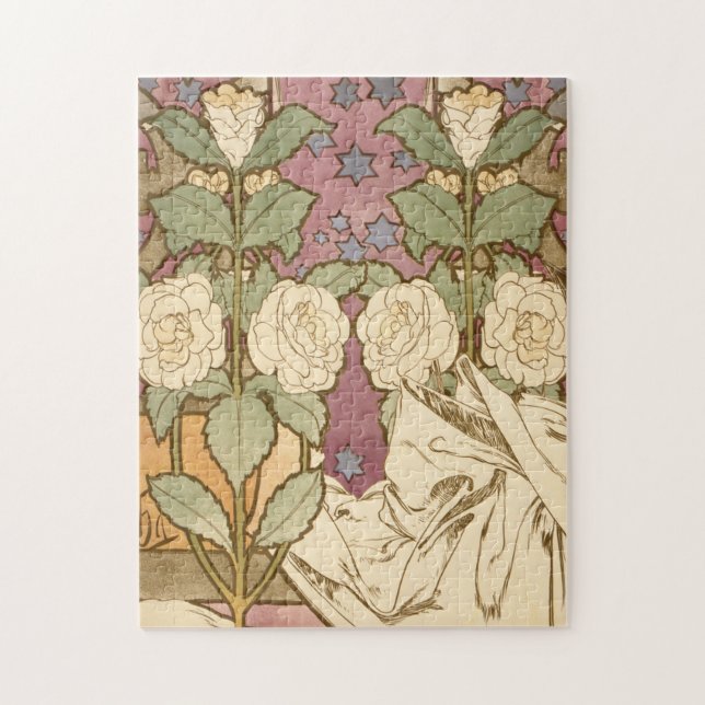 Quebra-cabeça Alphonse Mucha Estrelas Elegantes Art Nouveau Camé (Vertical)