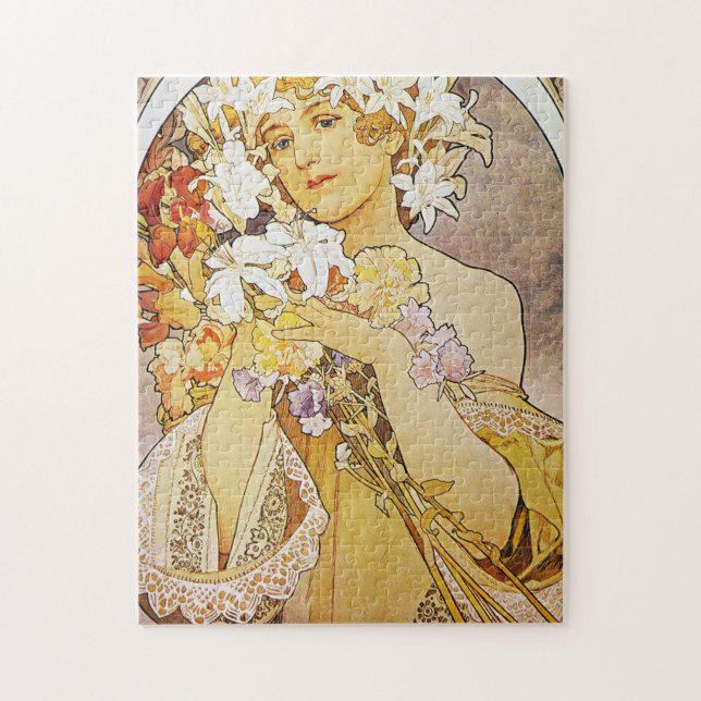 Quebra-cabeça Alphonse Mucha - Flores (Vertical)
