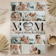 Ama-te Mãe Coração Foto Colagem Dia das Mães