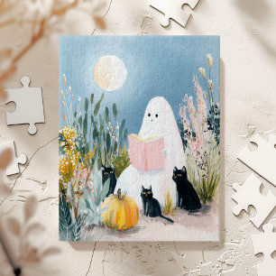 Quebra-cabeça Amante de Livros de Halloween Fantasioso Fantasmas