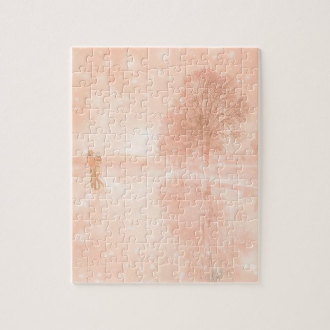 Quebra-cabeça Amantes em um lago congelado        (Vertical)