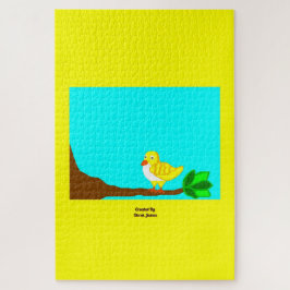 Quebra-cabeça amarelo 20" do pássaro do bom dia x