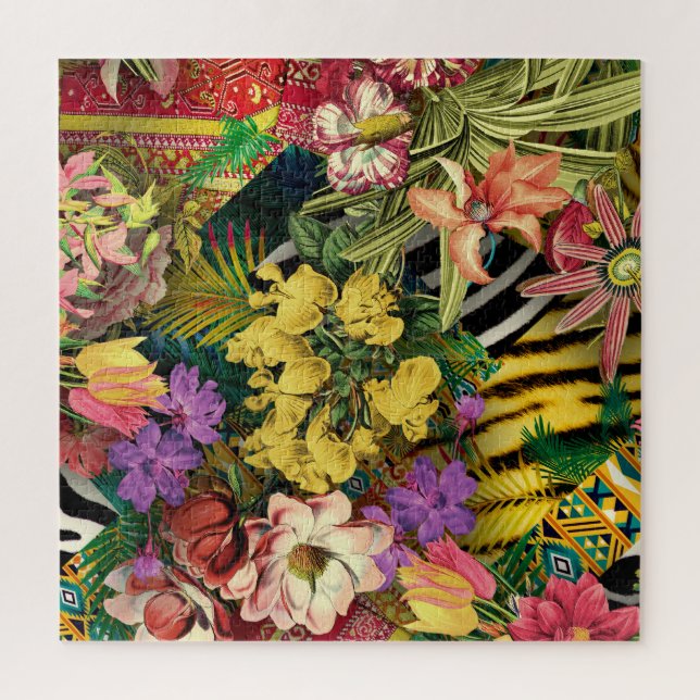 Quebra-cabeça Amarelo-Amarelo-Tropical Moderno (Vertical)