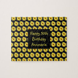 Quebra-cabeça Amarelo Dahlia Elegante Flor Diversão 50º Aniversá