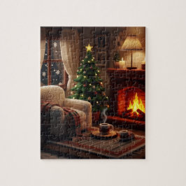 Quebra-cabeça Ambiente de Natal acolhedor, em estilo de tricô