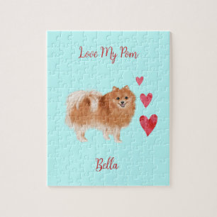 Quebra-cabeça Ame Meu Pom Pomeraniano Cachorro Personalizado Nom