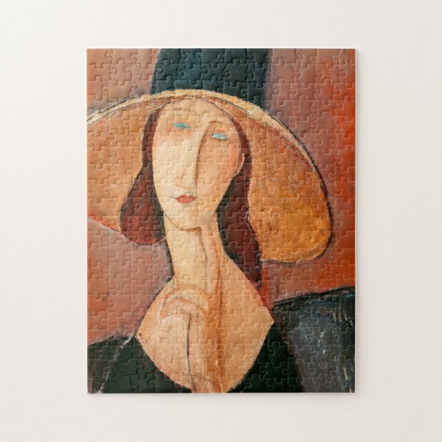 Quebra-cabeça Amedeo Modigliani - Jeanne Hebuterne em Grande Cha (Vertical)