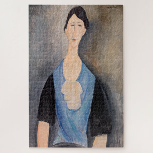 Quebra-cabeça Amedeo Modigliani - Jovem Mulher de Azul