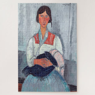 Quebra-cabeça Amedeo Modigliani - Mulher cigana com bebê