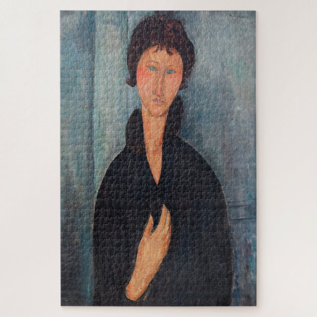 Quebra-cabeça Amedeo Modigliani - Mulher com Olhos Azuis (Vertical)