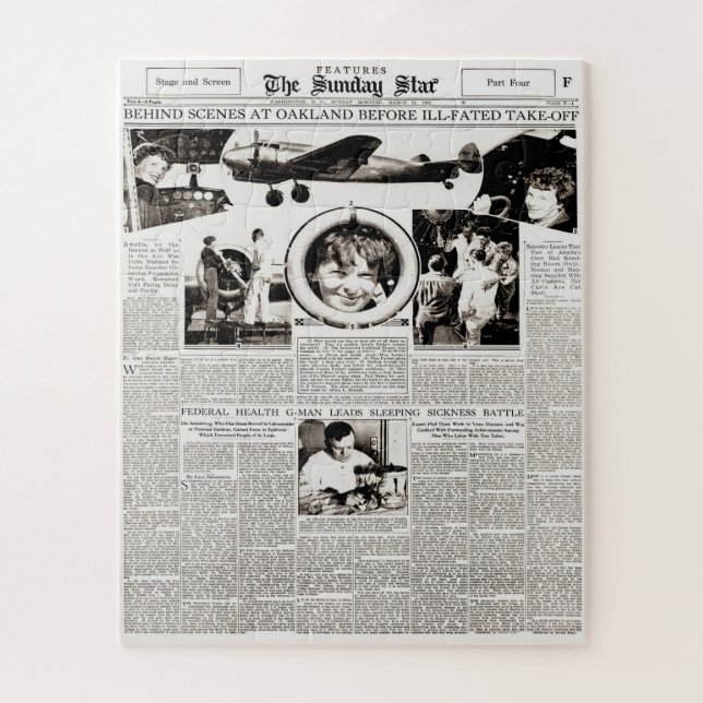 Quebra-cabeça Amelia Earhart Antes Do Voo Destacado Mar1937 (Vertical)