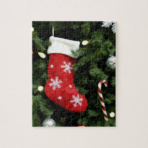 Quebra-cabeça America do Norte. Decorações do Natal na árvore