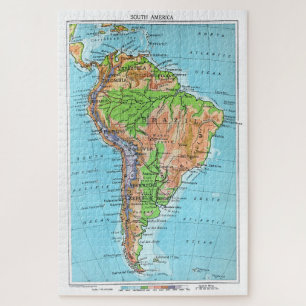 Quebra-cabeça América do Sul de Antigamente, Mapa Resturado Vint