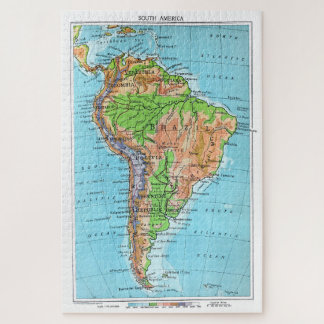 Quebra-cabeça América do Sul de Antigamente, Mapa Resturado Vint