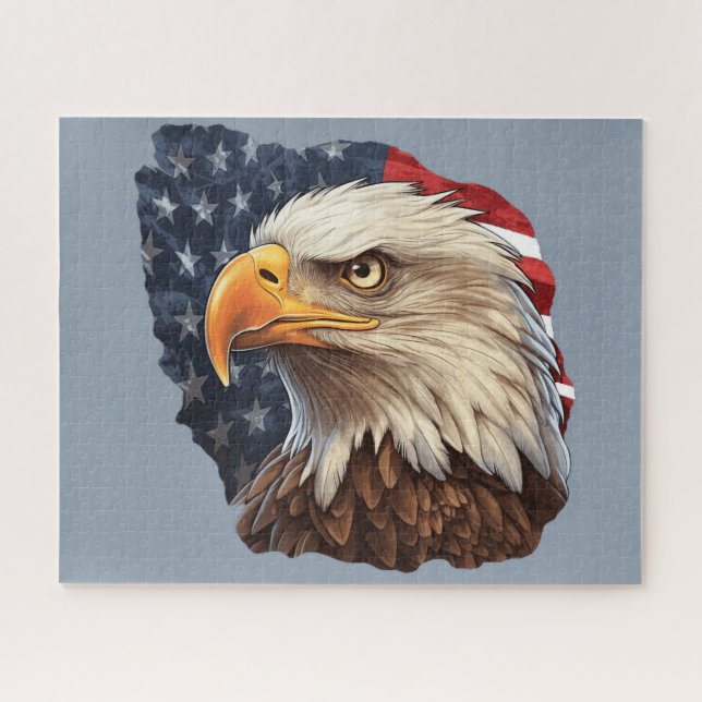Quebra-cabeça American Flag Bald Eagle (Horizontal)