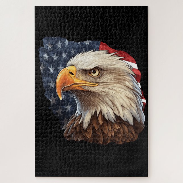 Quebra-cabeça American Flag Bald Eagle (Vertical)