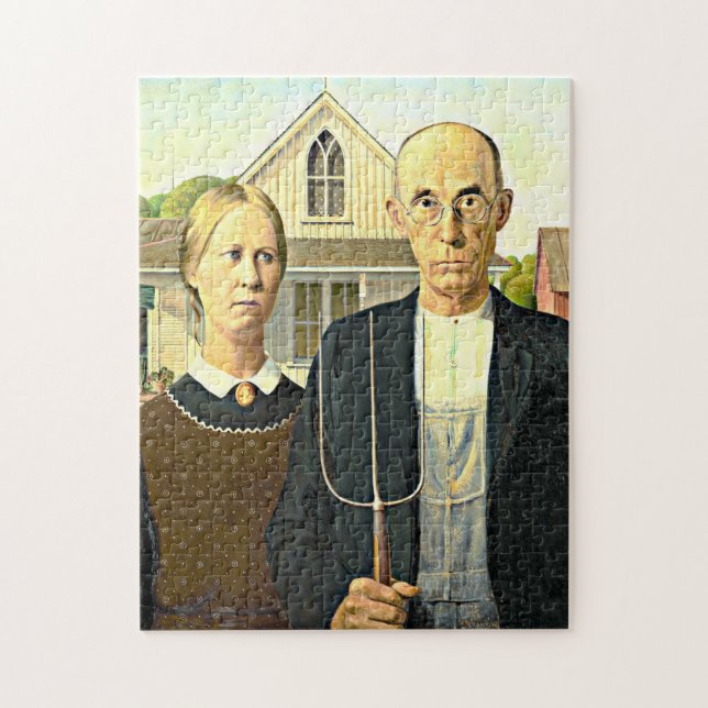 Quebra-cabeça American Gothic, pintura de arte (Vertical)