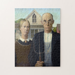 Quebra-cabeça American Gothic por Grant DeVolson Wood