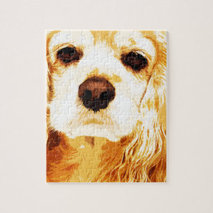 Quebra-cabeça americano amarelo moderno cocker spaniel
