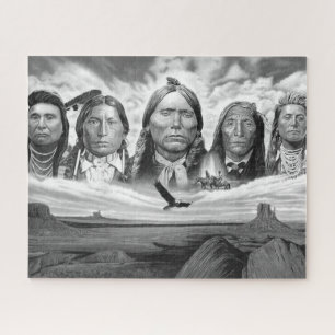 Quebra-cabeça Americanos nativos Famosos Chefes Indianos Horizon