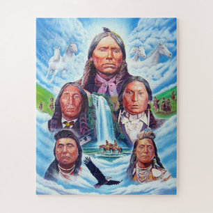 Quebra-cabeça Americanos nativos Famosos de Chefes Indianos