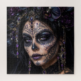 Quebra-cabeça Amethyst Orchid Calavera – Gothic Sugar Skull