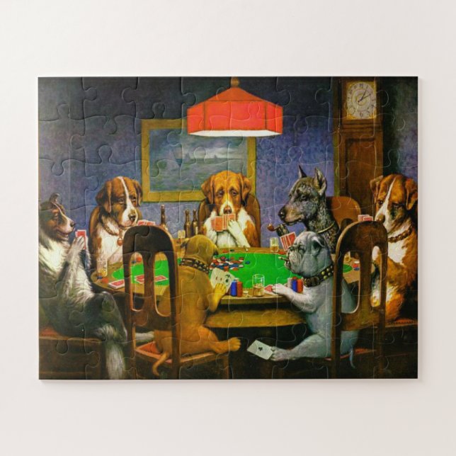 Quebra-cabeça Amigo em Cães Necessários Jogando Poker 1903 (Horizontal)