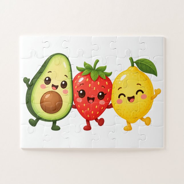 Quebra-cabeça Amigos Frutíferos Felizes (Horizontal)