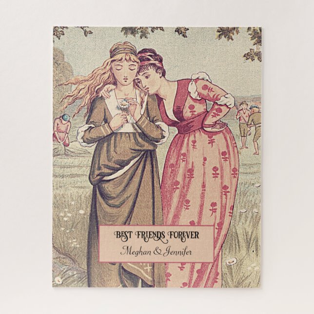 Quebra-cabeça Amigos Vitorianos Adoráveis Besties Personalizadas (Vertical)