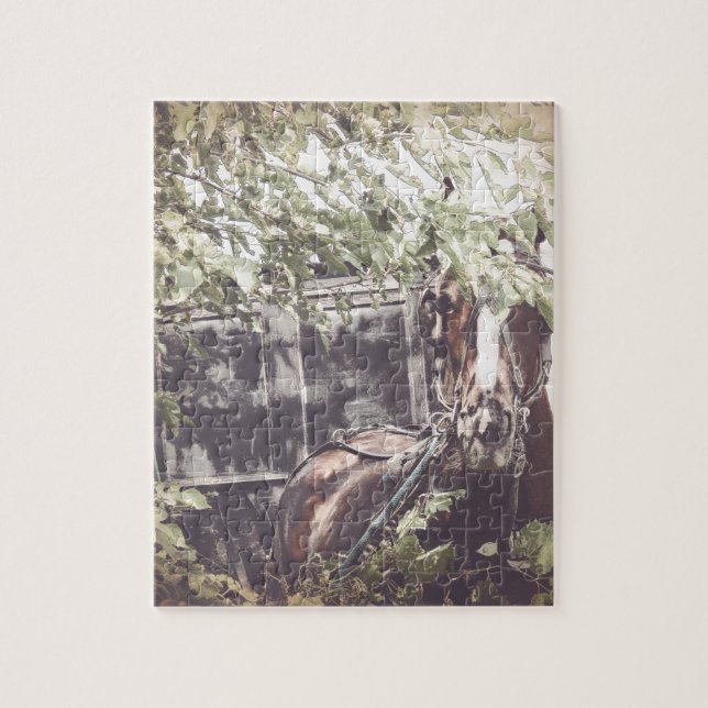 Quebra-cabeça Amish Horse e Buggy na Sombra (Vertical)