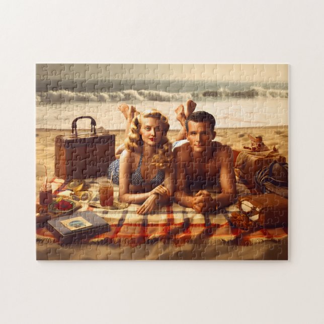 Quebra-cabeça Amor à Beira-Mar dos Anos 40 (Horizontal)