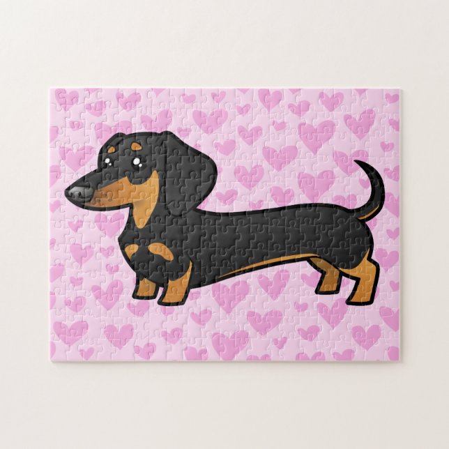 Quebra-cabeça Amor do Dachshund (alise o casaco) (Horizontal)