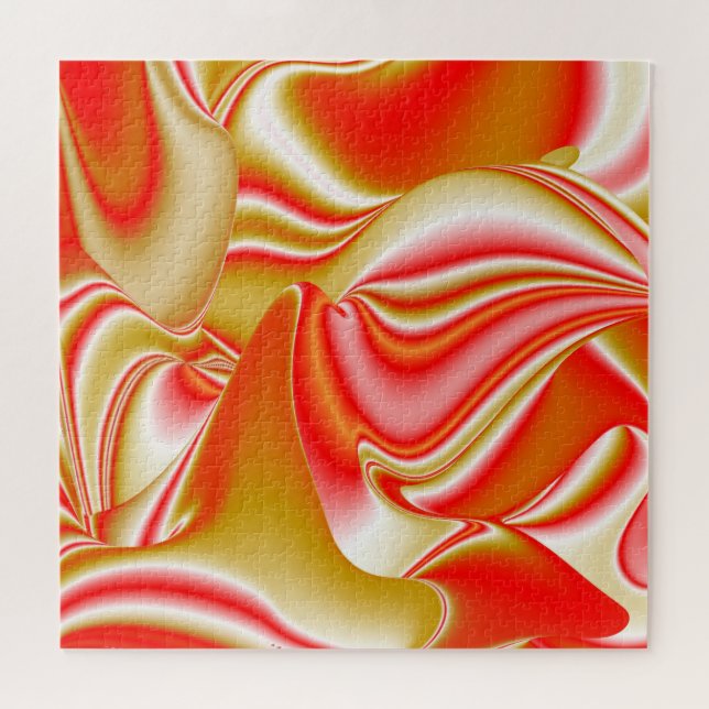 Quebra-cabeça Amor e Abstrato 3D Rainbowart Dourado (Horizontal)