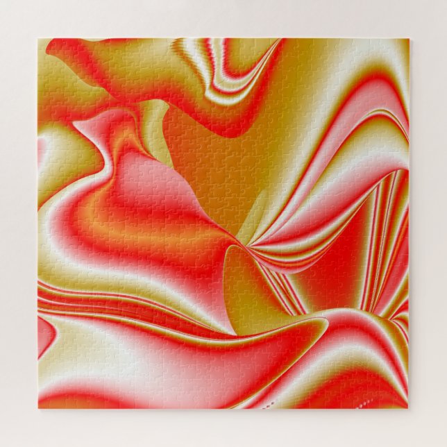 Quebra-cabeça Amor e Abstrato 3D Rainbowart Dourado (Horizontal)