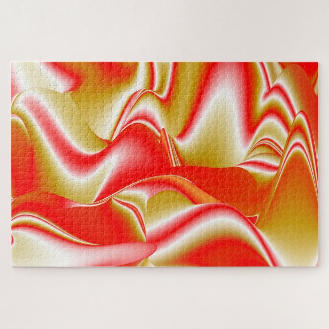 Quebra-cabeça Amor e Abstrato 3D Rainbowart Dourado (Horizontal)