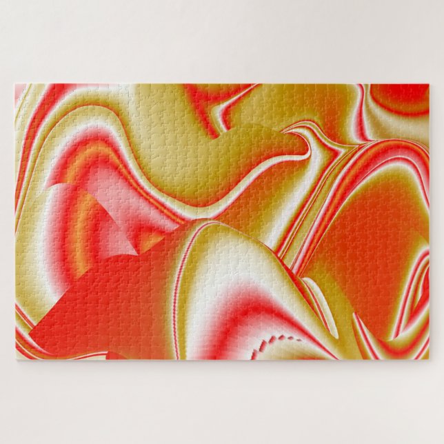 Quebra-cabeça Amor e Abstrato 3D Rainbowart Dourado (Horizontal)