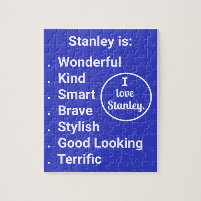 Quebra-cabeça Amor e Palavras em Azul e Branco (Vertical)