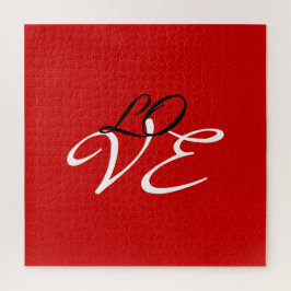 Quebra-cabeça Amor Vermelho Branco Preto Cor Caligrafia Script