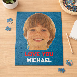 Quebra-cabeça Amor Você Menino Foto Personalizada Nome Moderno