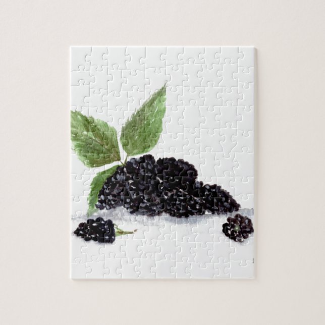 Quebra-cabeça Amoras frutas com aquarela (Vertical)