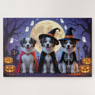 Quebra-cabeça Anatólia Shepherd Dogs Pumpkin Halloween Engraçado